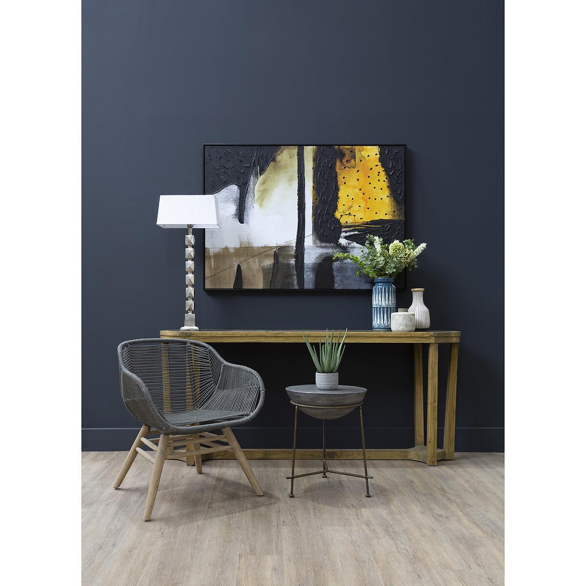Abstract Black and Ochre Unframed Wall Art – image 3