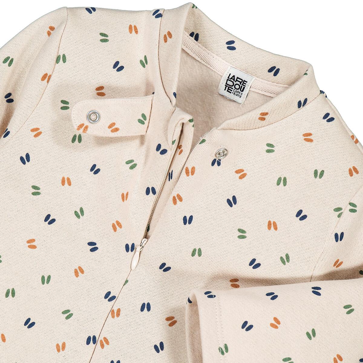 Graphic Print Fleece Sleepsuit in Cotton Mix – image 2