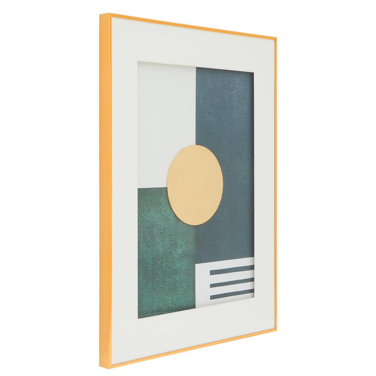 80 x 60cm Green & Gold Abstract Wall Art – image 2