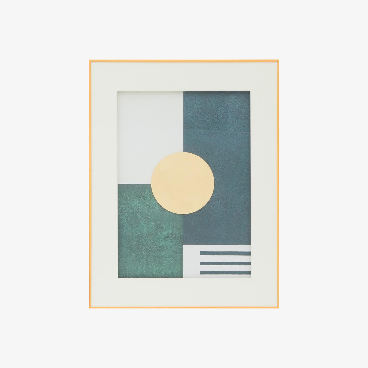 80 x 60cm Green & Gold Abstract Wall Art – image 1