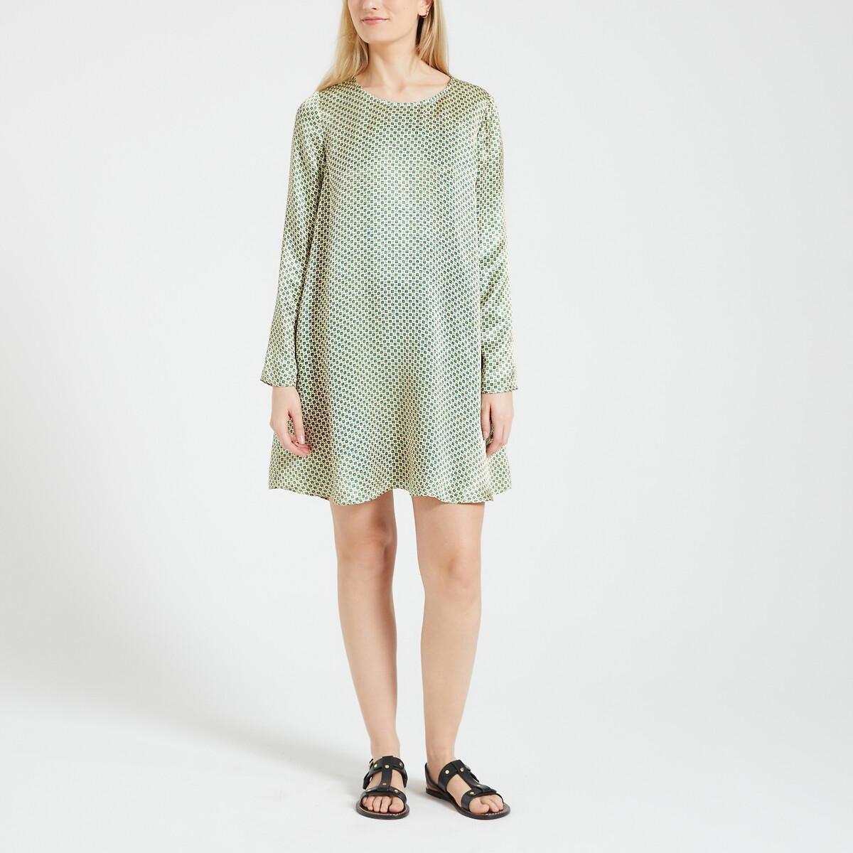 Shaning A-Line Mini Dress in Graphic Print with Long Sleeves – image 2