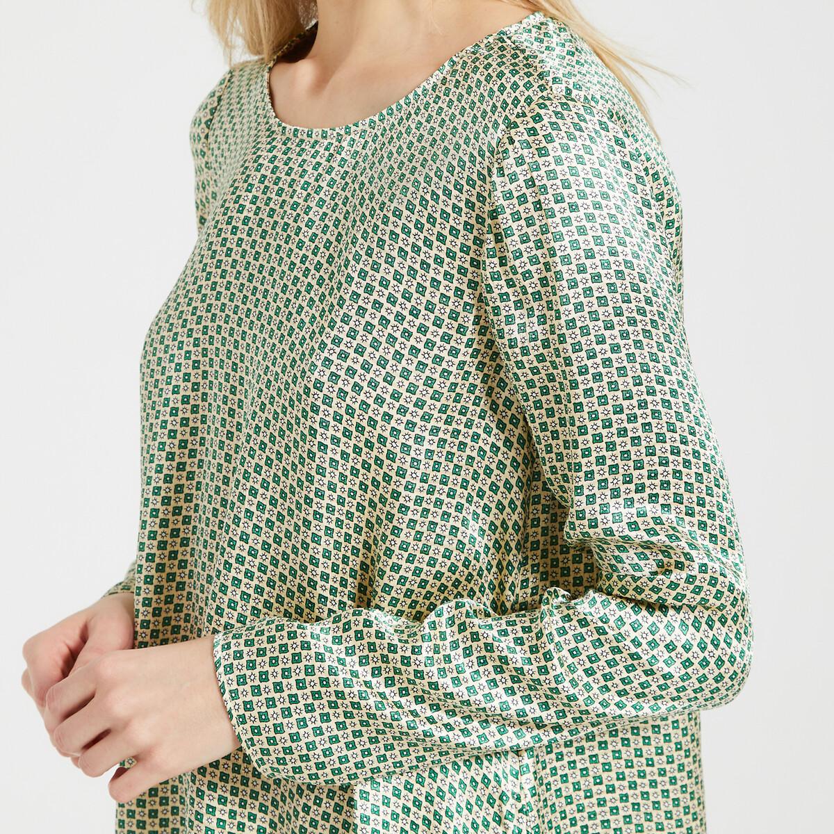 Shaning A-Line Mini Dress in Graphic Print with Long Sleeves – image 3
