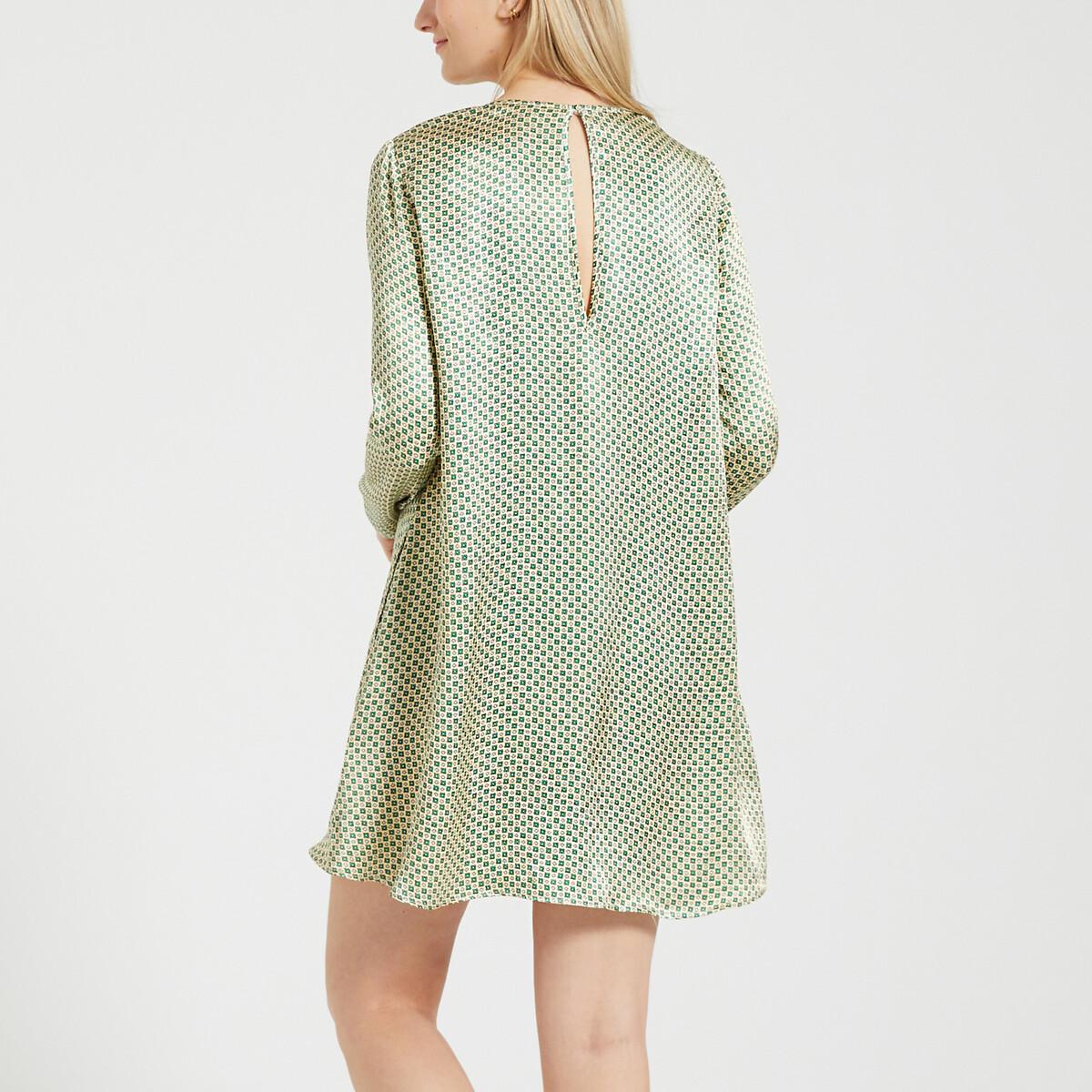 Shaning A-Line Mini Dress in Graphic Print with Long Sleeves – image 4