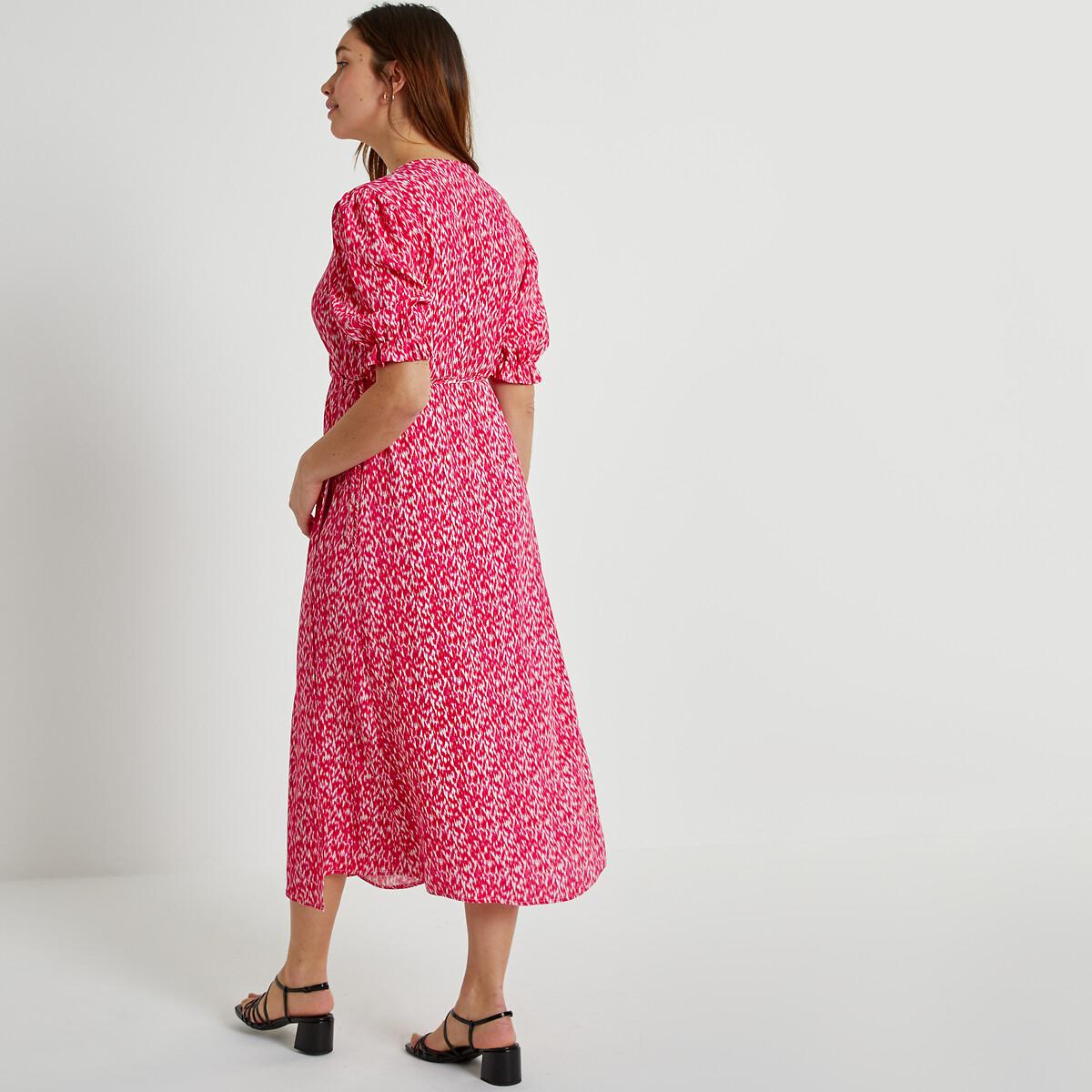 Wrapover Maternity Midi Dress in Graphic Print – image 4