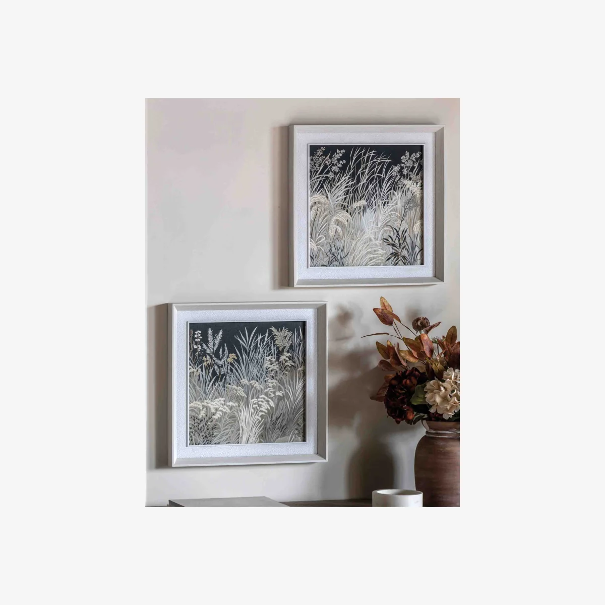 Gallery Direct Set of 2 Evening Peace Nature Framed Canvases White/Black – image 1