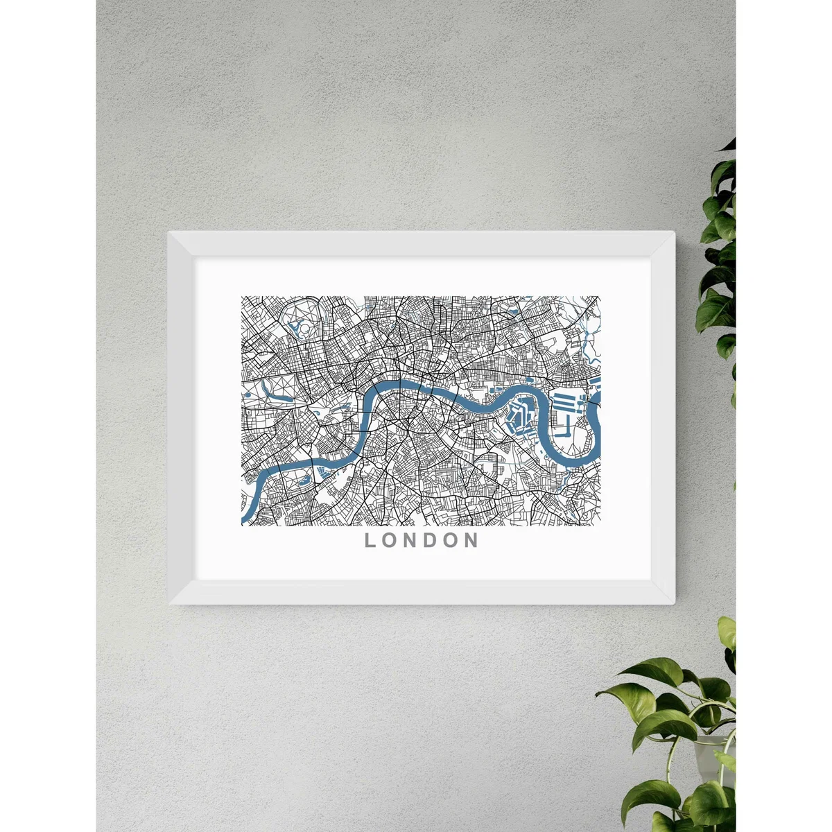 East End Prints London Map Framed Art White – image 2