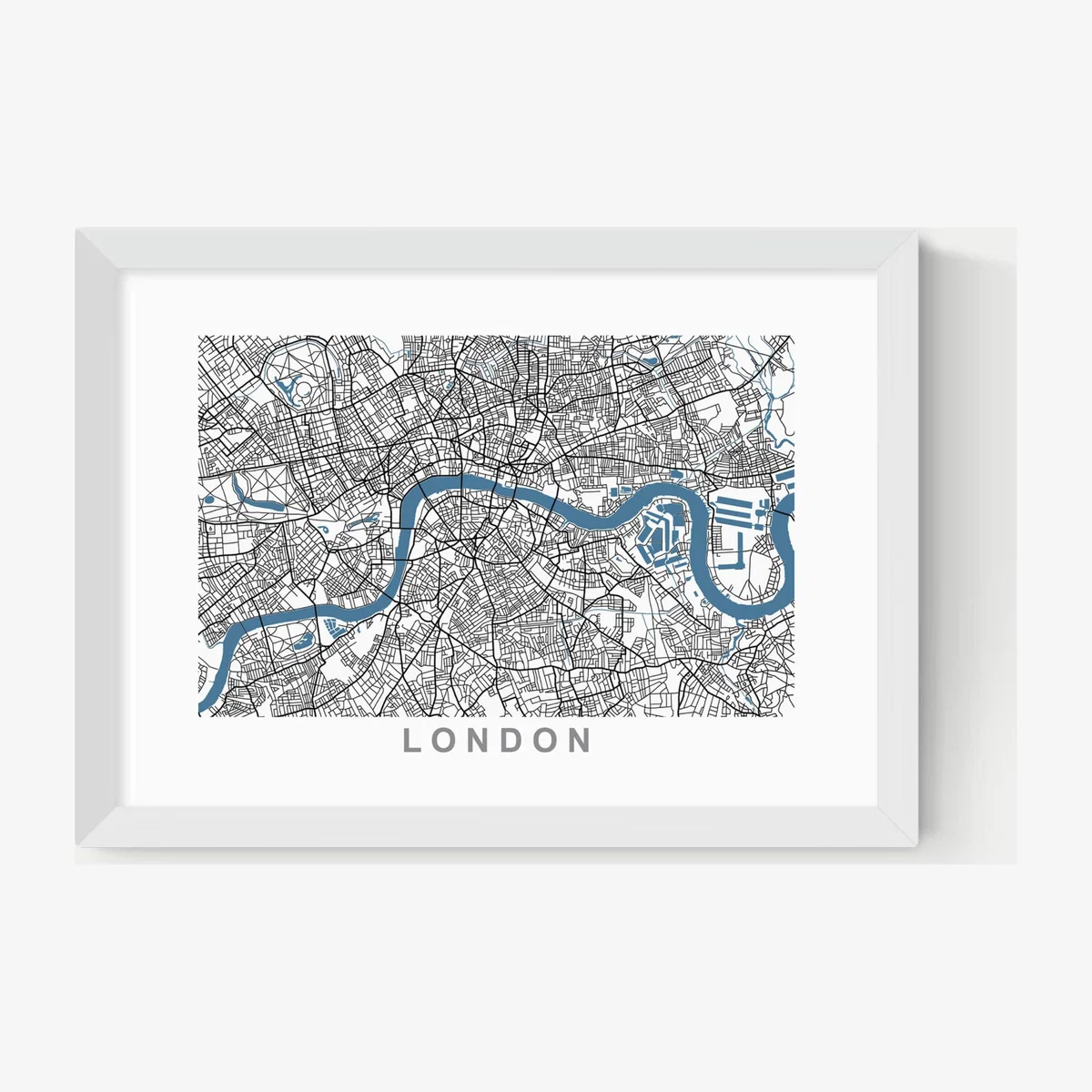East End Prints London Map Framed Art White – image 1