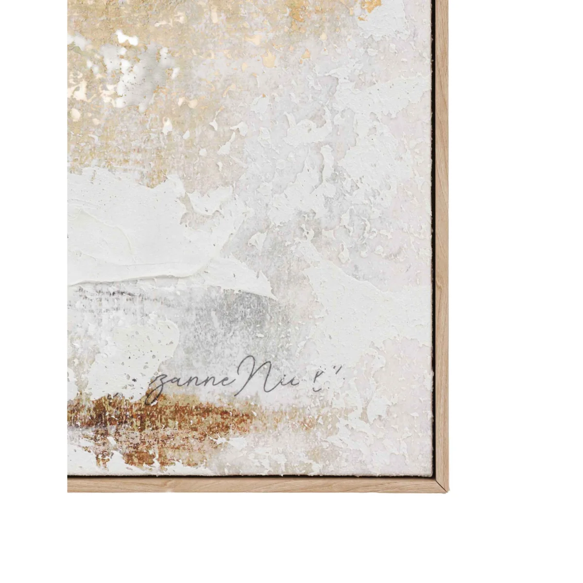 Gallery Direct White Noise Abstract Square Framed Canvas Soft White – image 3