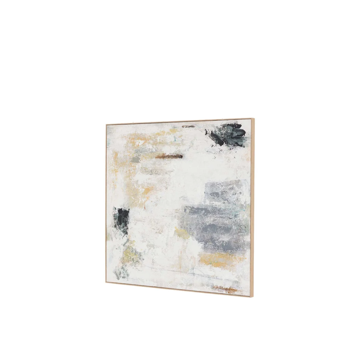 Gallery Direct White Noise Abstract Square Framed Canvas Soft White – image 5