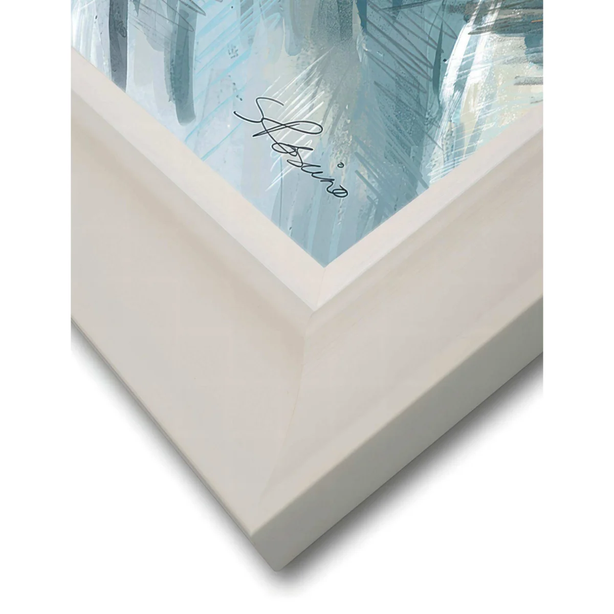 Gallery Direct Making Waves Framed Canvas Wall Art Pale Blue – image 3