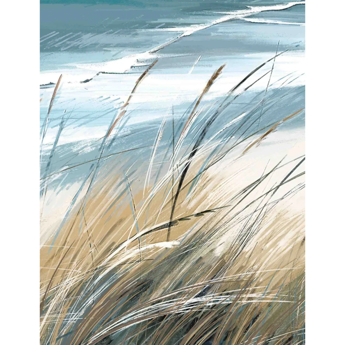Gallery Direct Making Waves Framed Canvas Wall Art Pale Blue – image 4
