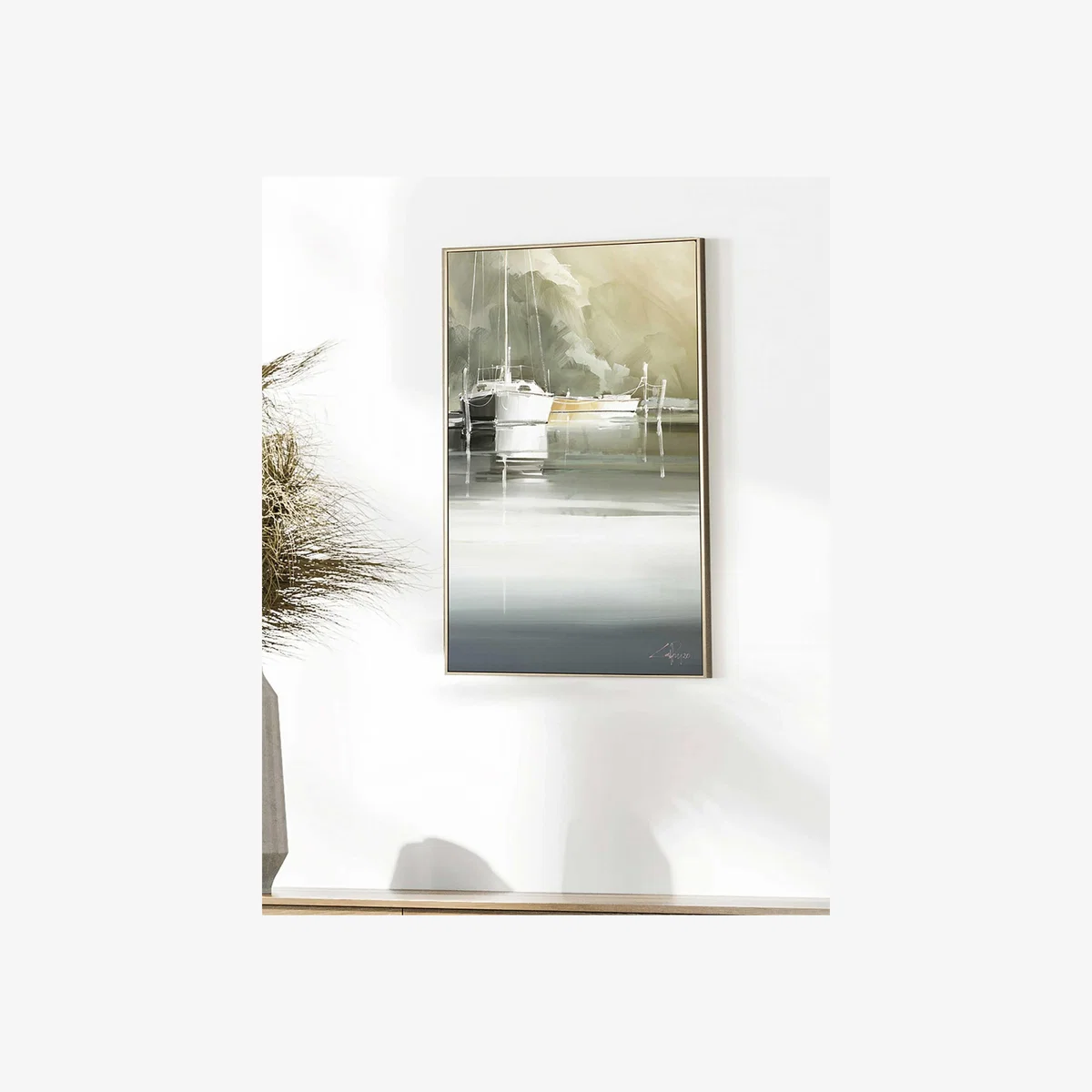 Gallery Direct Marina Days Framed Canvas Sage – image 1