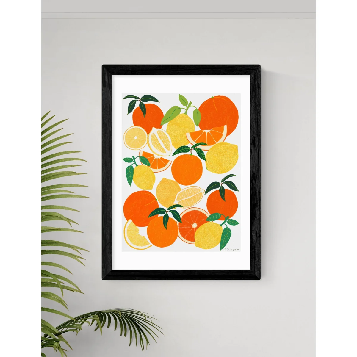 East End Prints Orange and Lemon Harvest Framed Art Black – image 2