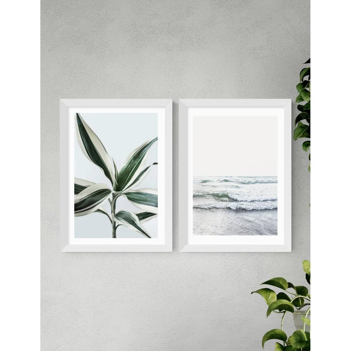 East End Prints Botanical Beach Twin Set Framed Art - A3 - White, Natural,White,Black – image 2