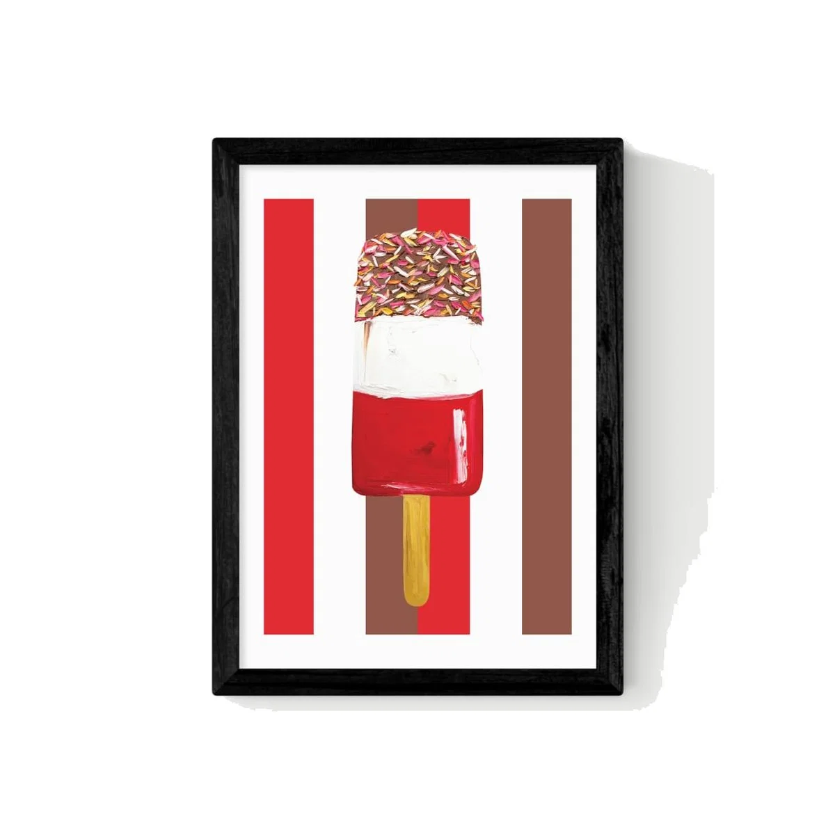 East End Prints Fab Stripes Framed Art - A2 - Black, Black,Natural,White – image 1
