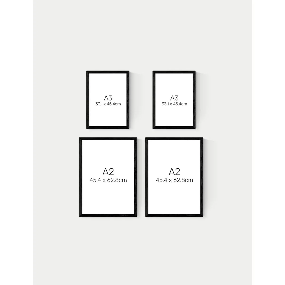 East End Prints Fire Triptych Trio Set Framed Art - A3 - Black, Natural,Black,White – image 4