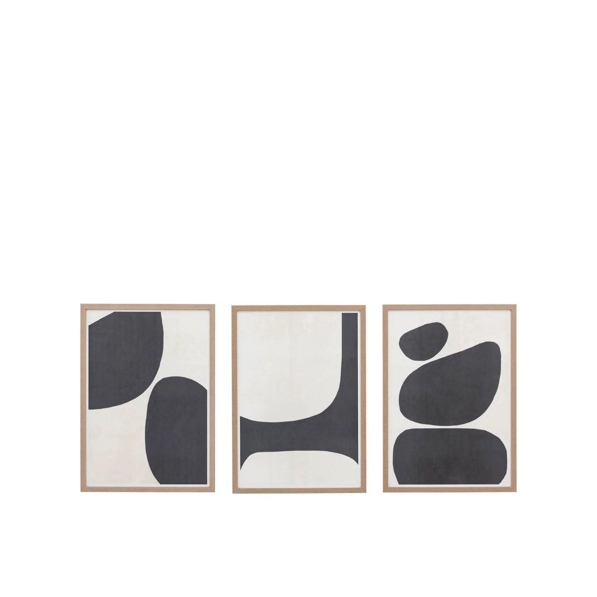 Gallery Direct Set of 3 Pebble Collection Framed Canvas Brown Mix – image 2