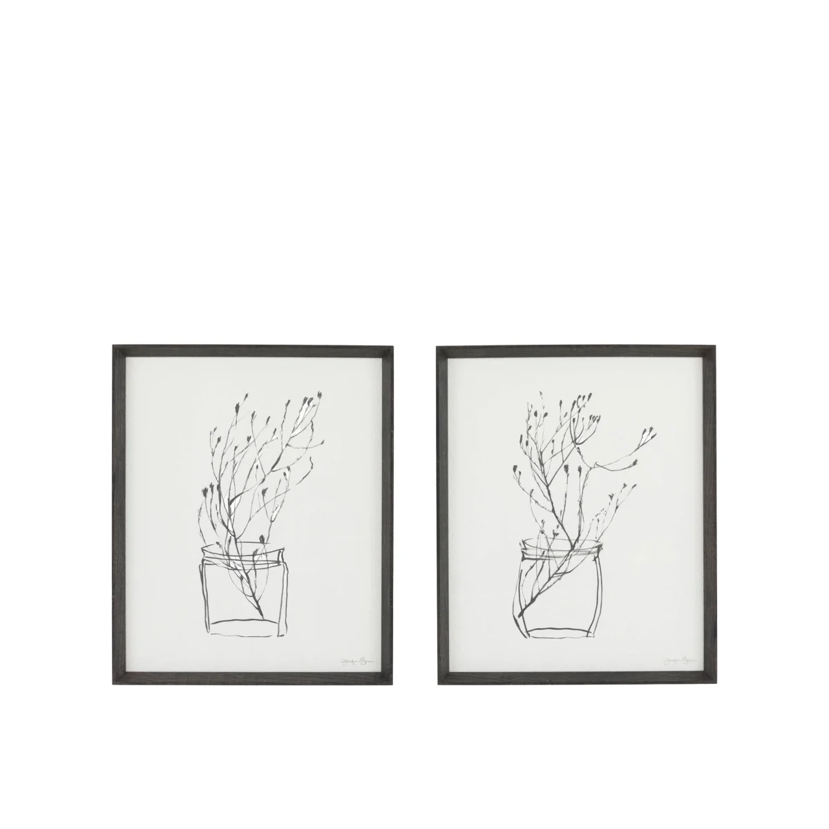 Gallery Direct Set of 2 Delicate Nature Framed Art Black Mix – image 2