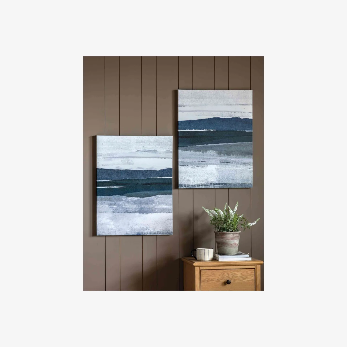 Gallery Direct Set of 2 Calm and Collected Canvas Blue Mix – image 1