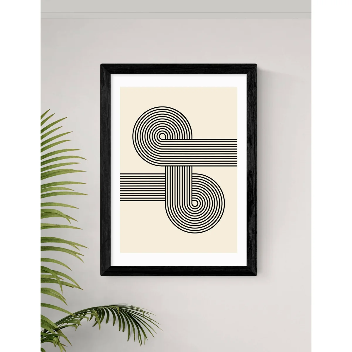 East End Prints Retro Waves Abstract Framed Art Black – image 2