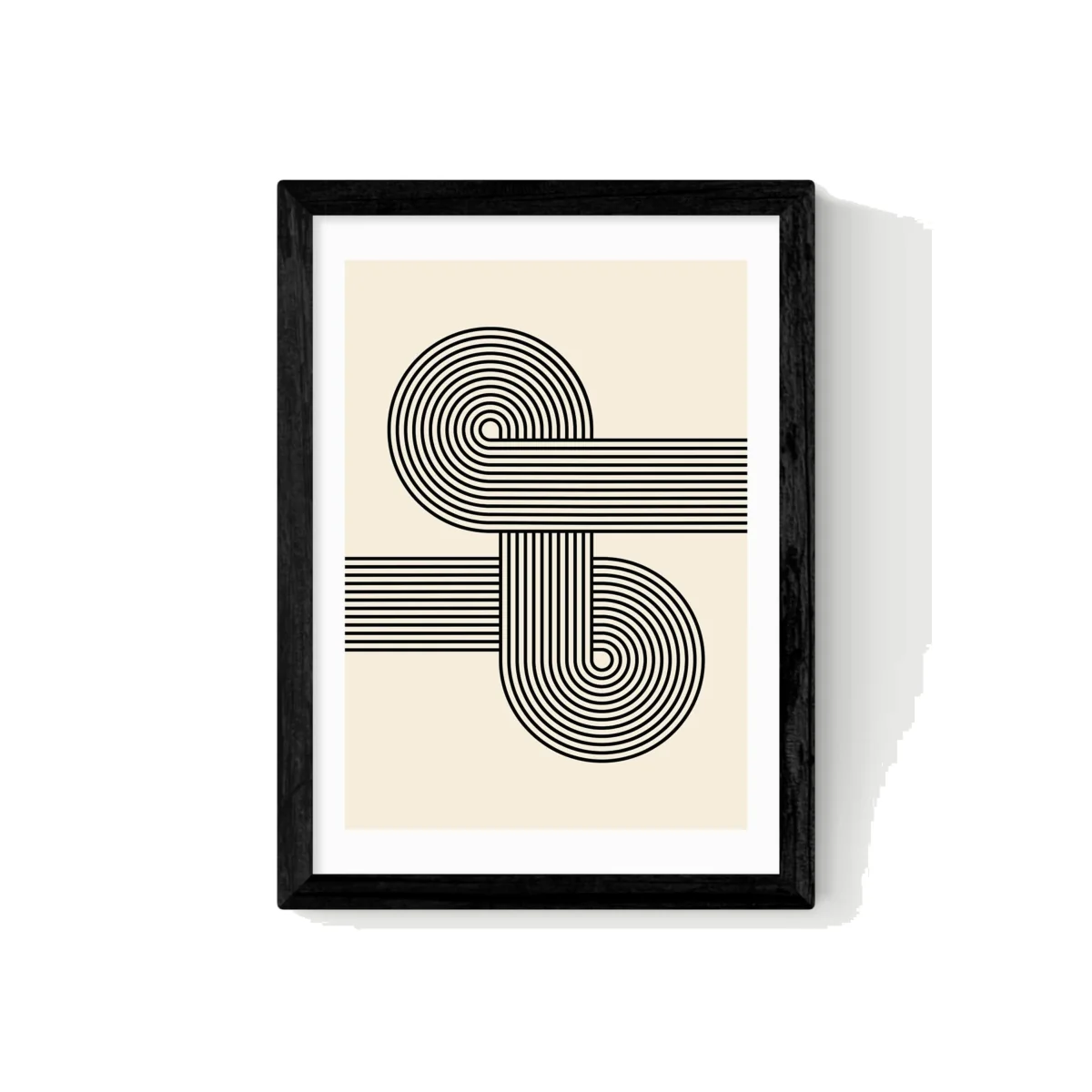 East End Prints Retro Waves Abstract Framed Art Black – image 1