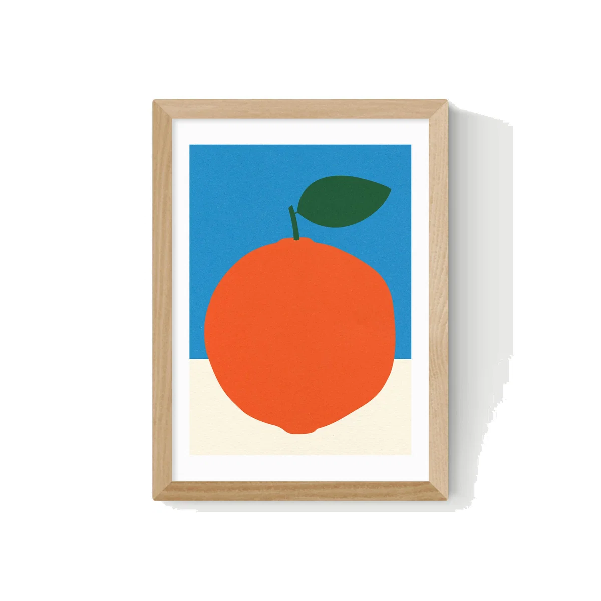 East End Prints Orange (Blue & Orange) Framed Art Natural – image 1