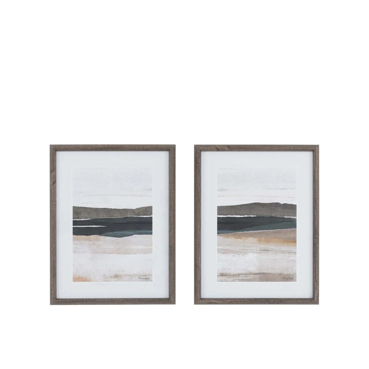 Gallery Direct Set of Two Drift Away Framed Art Taupe – image 2