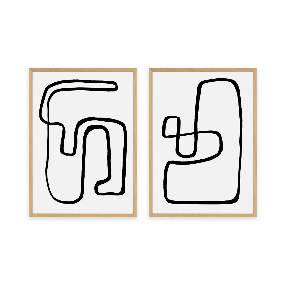Rafael Farias, 'Arla Abstract Knots' Set of 2 Framed Prints (More Sizes Available) – image 2