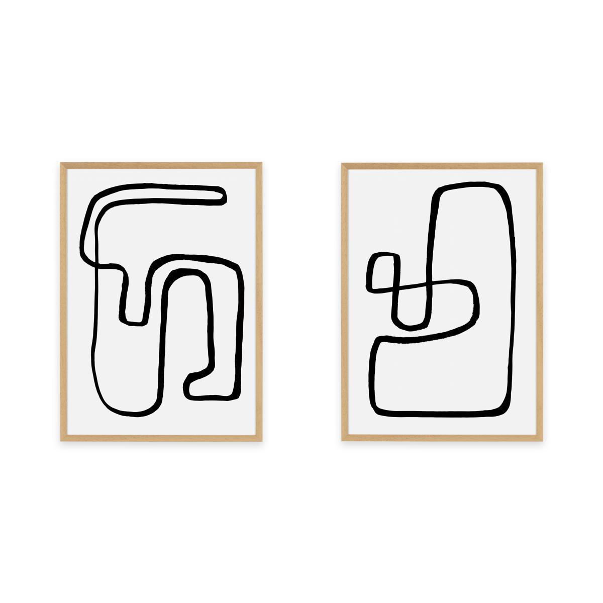 Rafael Farias, 'Arla Abstract Knots' Set of 2 Framed Prints (More Sizes Available) – image 3