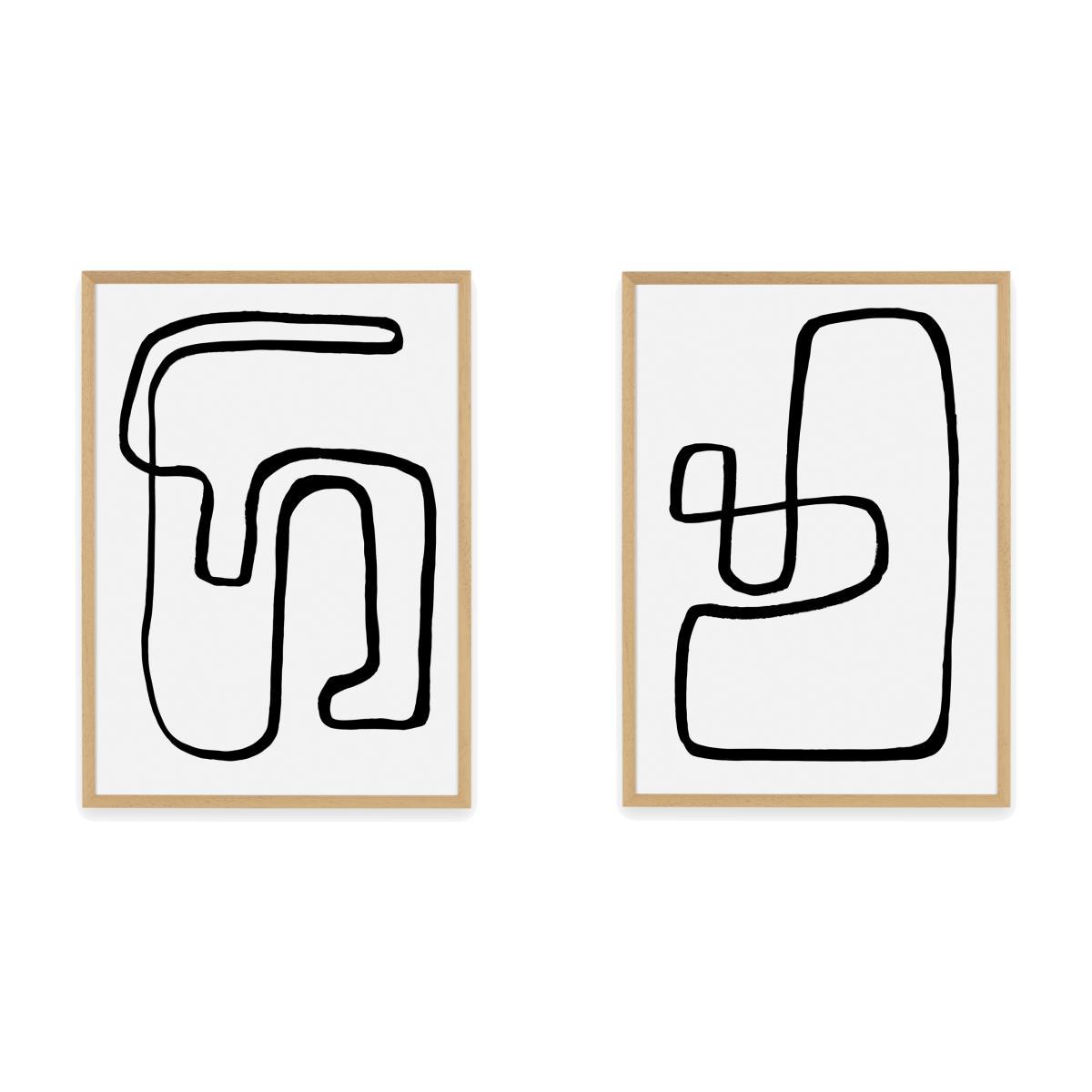 Rafael Farias, 'Arla Abstract Knots' Set of 2 Framed Prints (More Sizes Available) – image 1