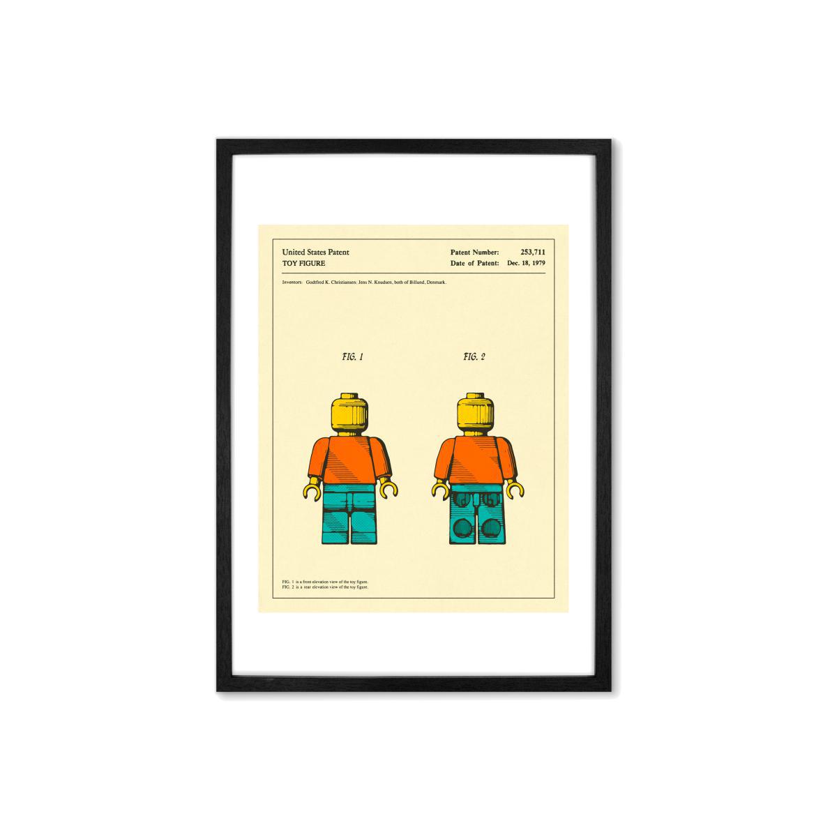 Jazzberry Blue, 'Retro Toy Figure Patent' Framed Print (More Sizes Available) – image 1
