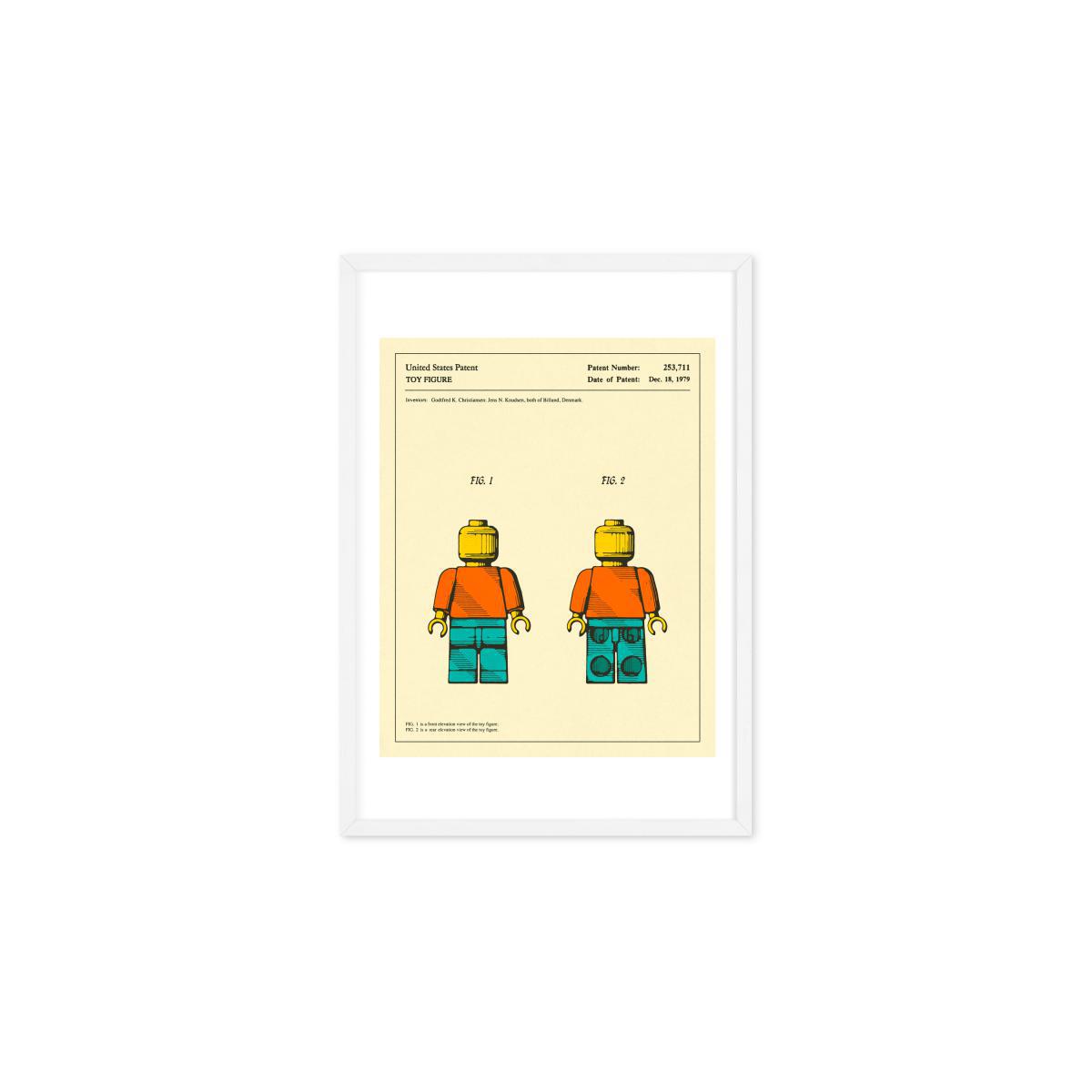 Jazzberry Blue, 'Retro Toy Figure Patent' Framed Print, A3 – image 2