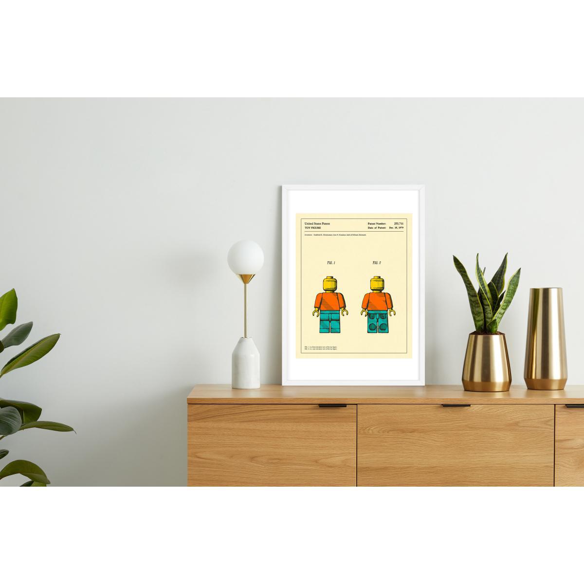Jazzberry Blue, 'Retro Toy Figure Patent' Framed Print, A3 – image 3