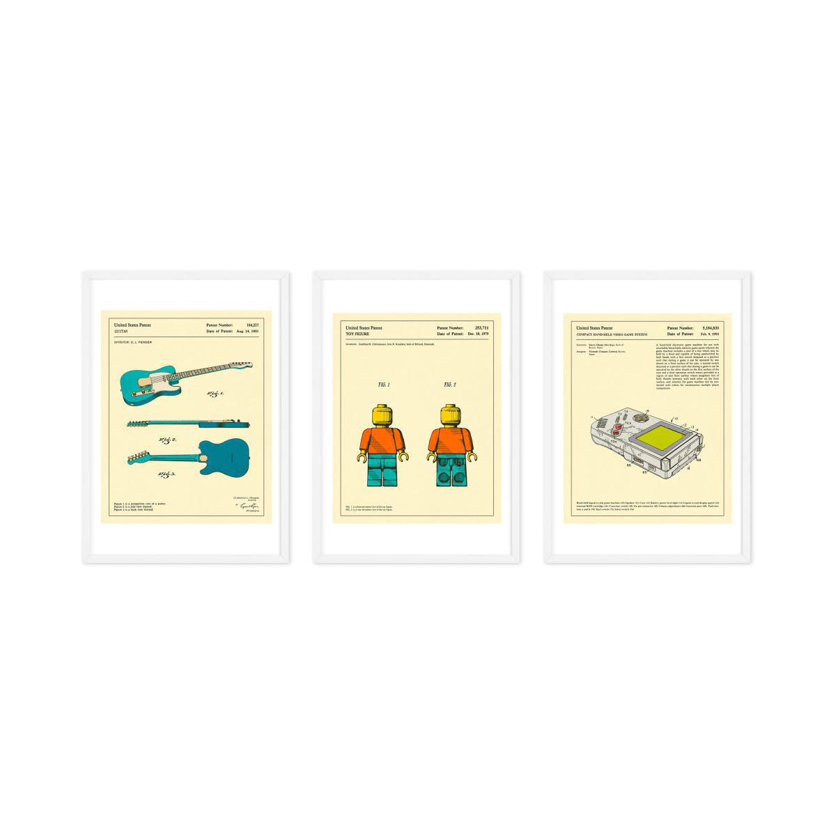 Jazzberry Blue, 'Retro Toy Figure Patent' Framed Print, A3 – image 5