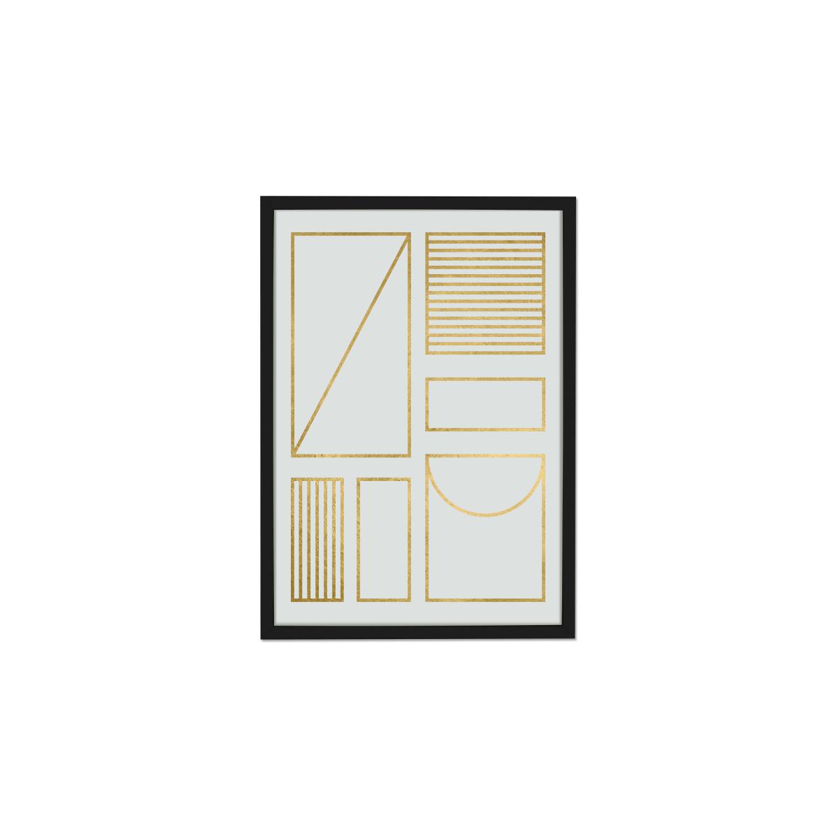 Framework Geometric Grid Framed Wall Art Print 50 x 70cm, Multi & Gold Foil – image 2