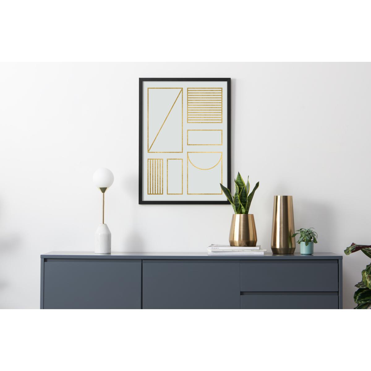 Framework Geometric Grid Framed Wall Art Print 50 x 70cm, Multi & Gold Foil – image 3