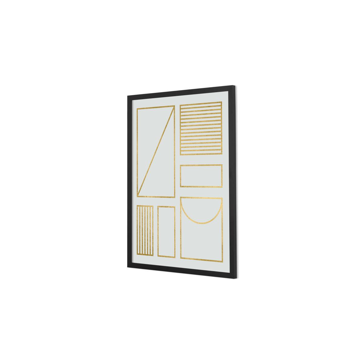 Framework Geometric Grid Framed Wall Art Print 50 x 70cm, Multi & Gold Foil – image 4