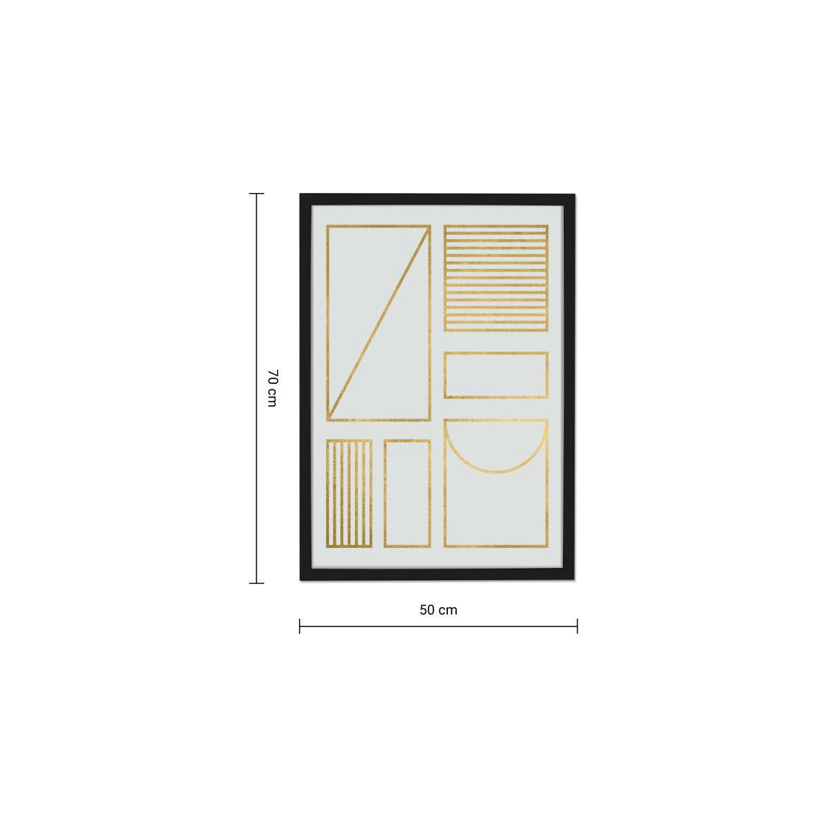 Framework Geometric Grid Framed Wall Art Print 50 x 70cm, Multi & Gold Foil – image 7