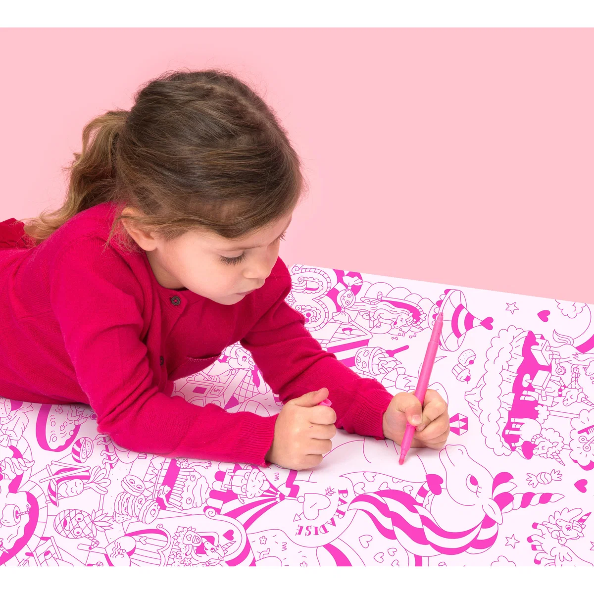 Lily Colouring poster - / 100 x 70 cm by OMY Design & Play White/Pink – image 3