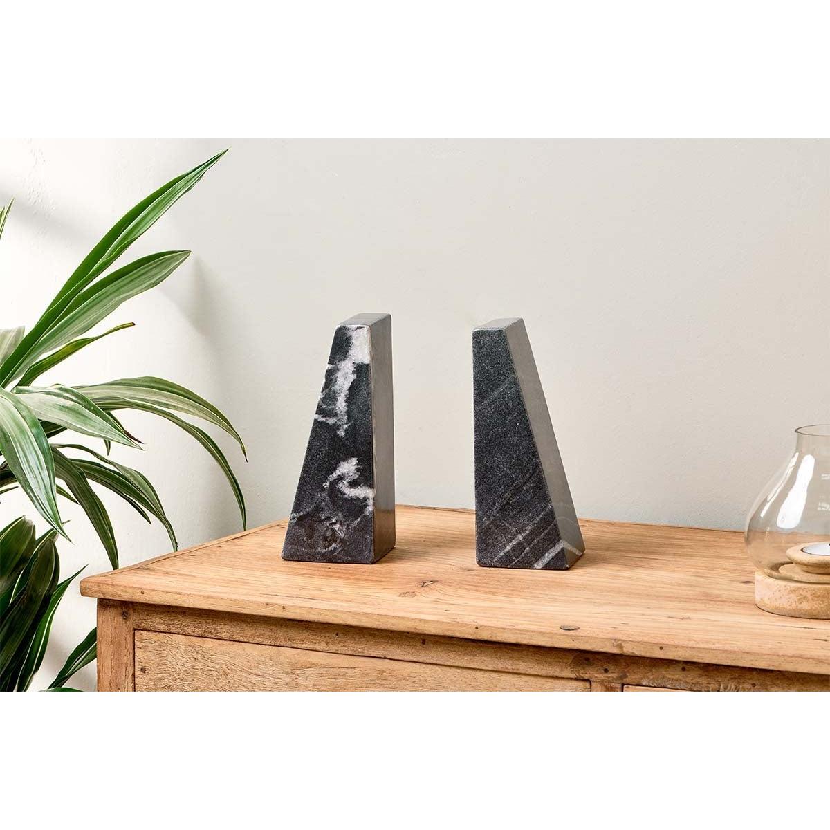Nkuku Juda Marble Bookends | Decorative Accessories | Black – image 2