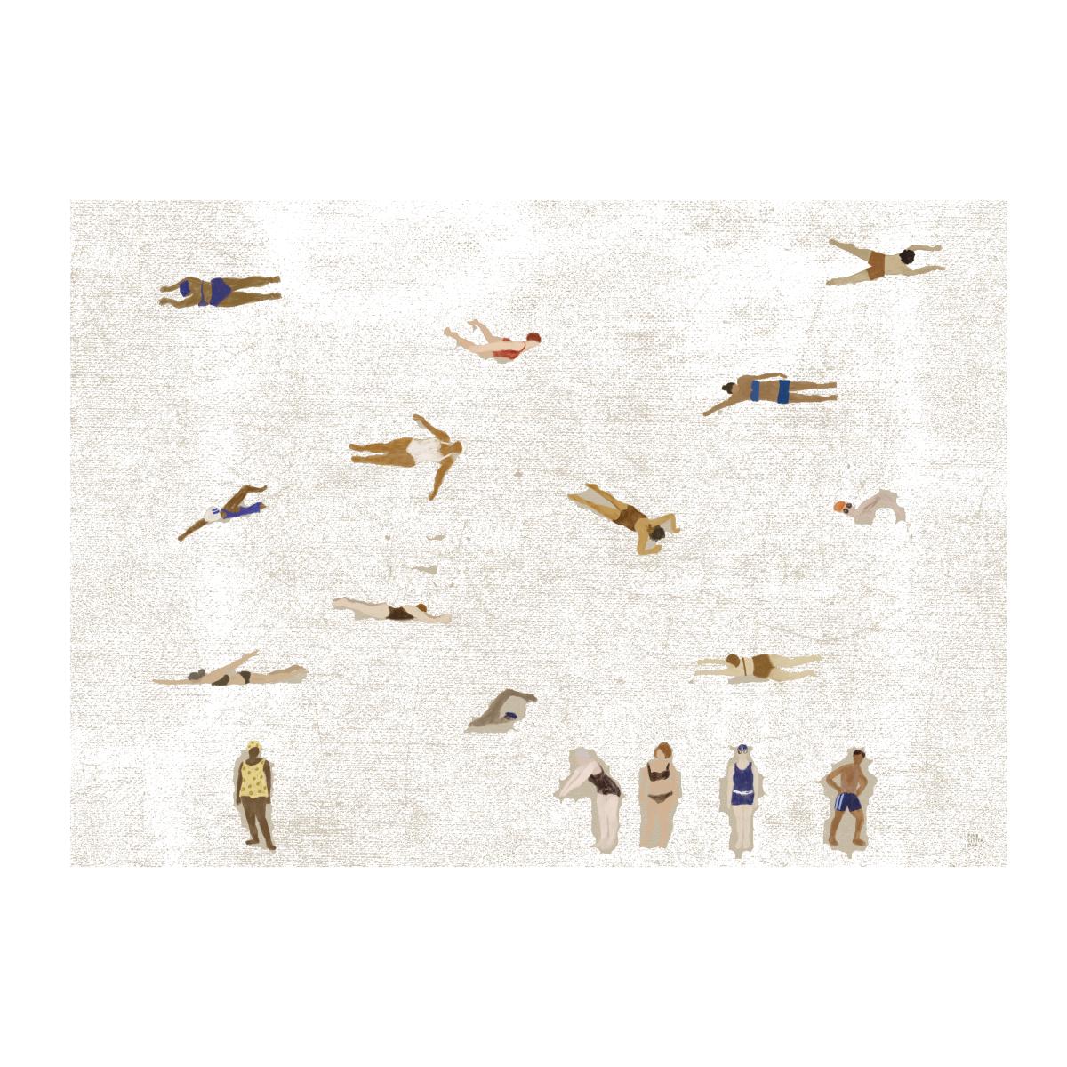 Fine Little Day Swimmers poster Beige 50x70 cm – image 1