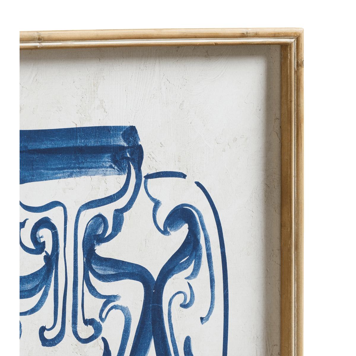 OKA, Set of Four Kraak Vase Framed Prints - Indigo/White, Wall Art, Firwood/Glass/Paper – image 4
