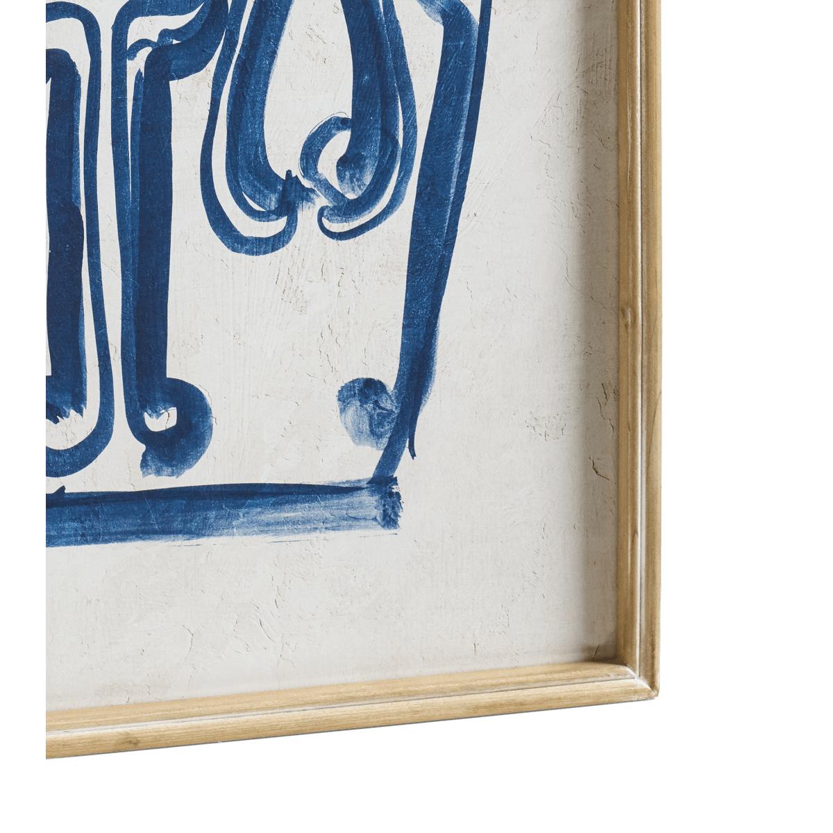 OKA, Set of Four Kraak Vase Framed Prints - Indigo/White, Wall Art, Firwood/Glass/Paper – image 5
