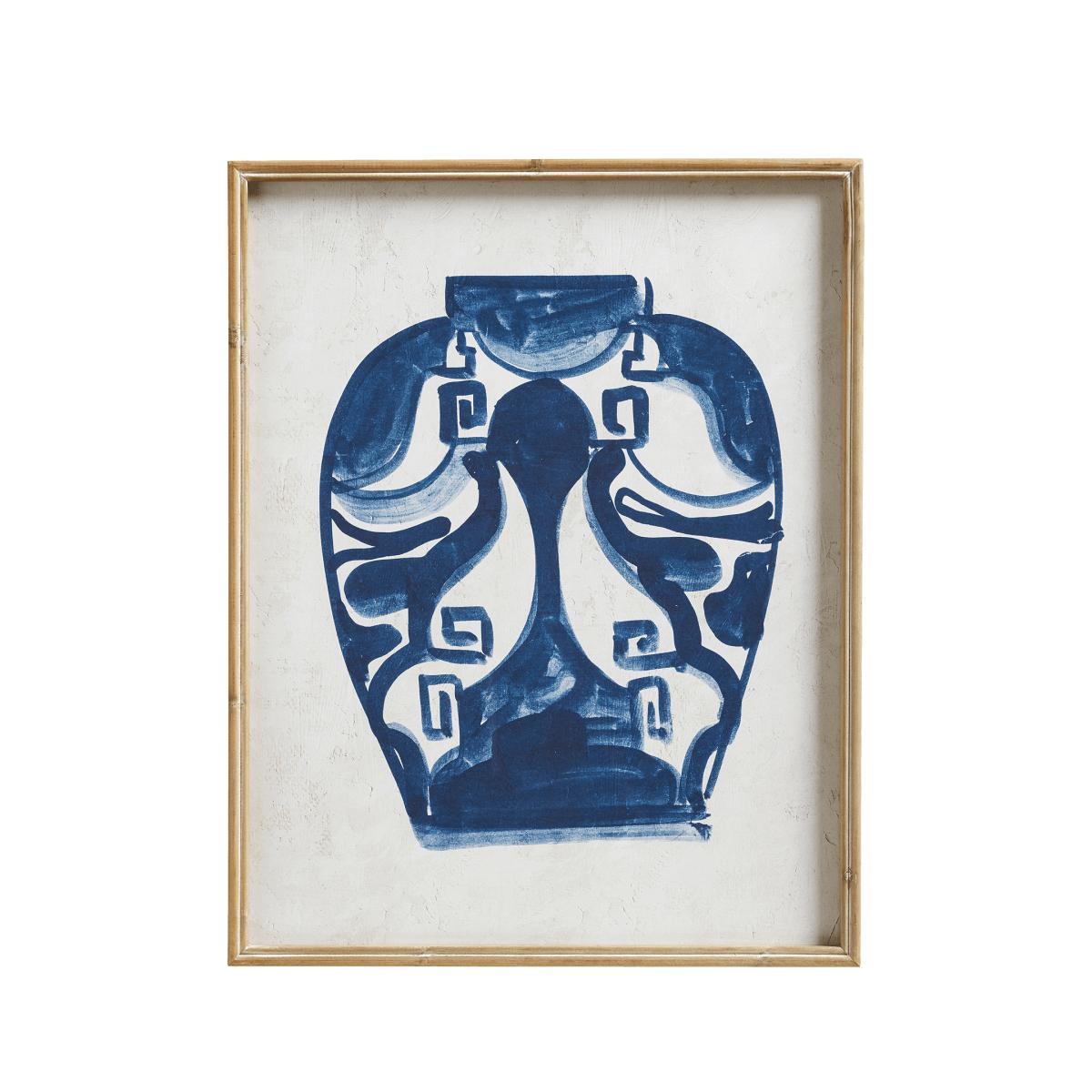 OKA, Set of Four Kraak Vase Framed Prints - Indigo/White, Wall Art, Firwood/Glass/Paper – image 6