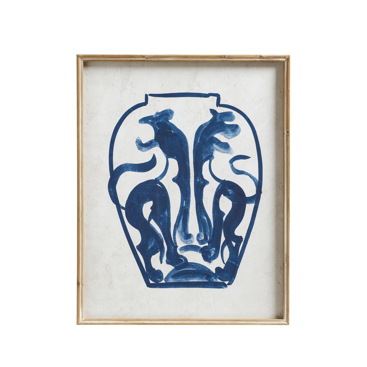 OKA, Set of Four Kraak Vase Framed Prints - Indigo/White, Wall Art, Firwood/Glass/Paper – image 7
