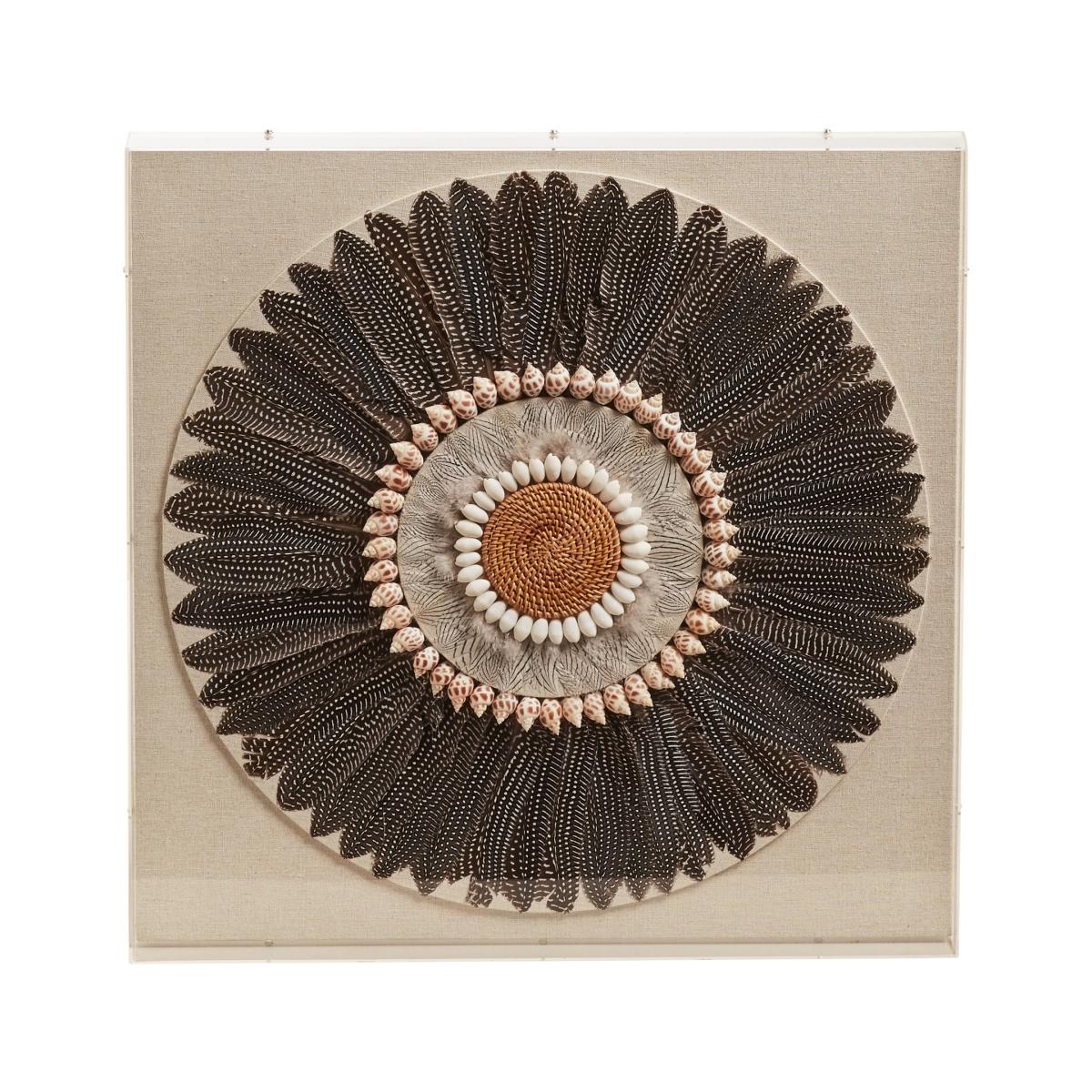 Carola Feather Wall Art - Black / Natural – image 2