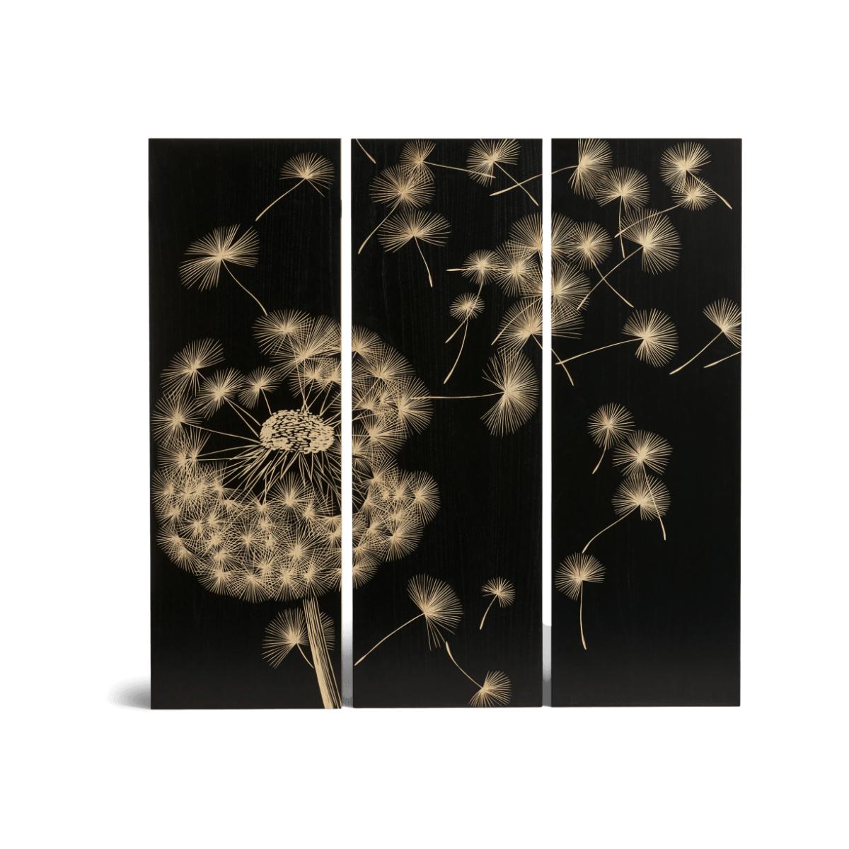 OKA, Espoir Wall Art Panels, Set of Three - Black/Natural, Wall Art, Wood – image 1