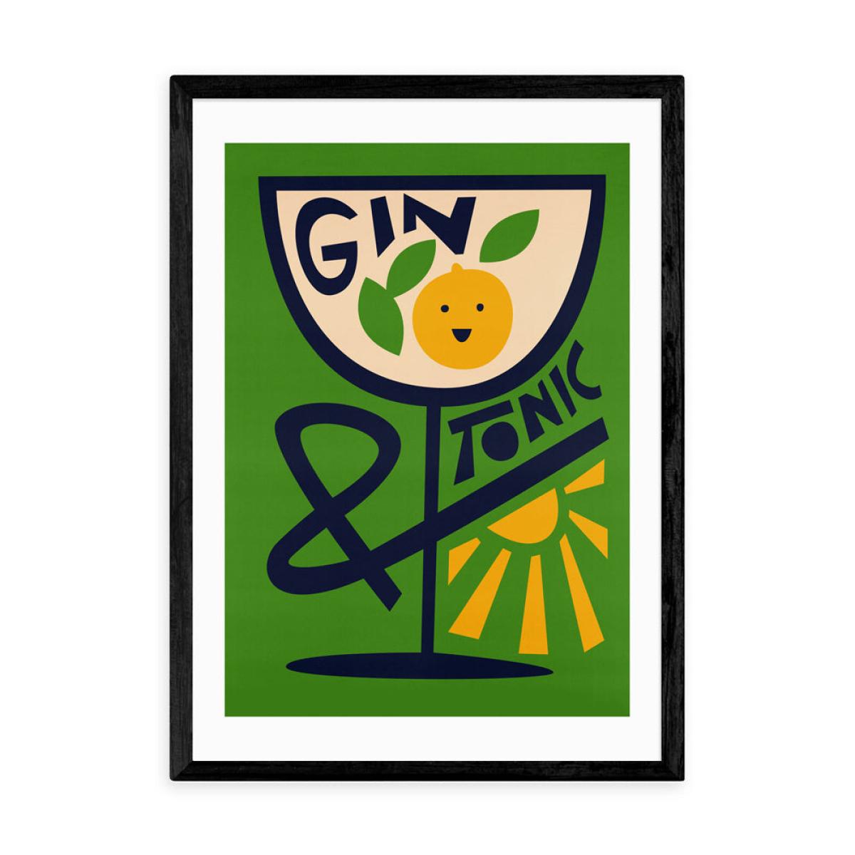 Gin and Tonic by Fox and Velvet - A3 Black Framed Art Print – image 2