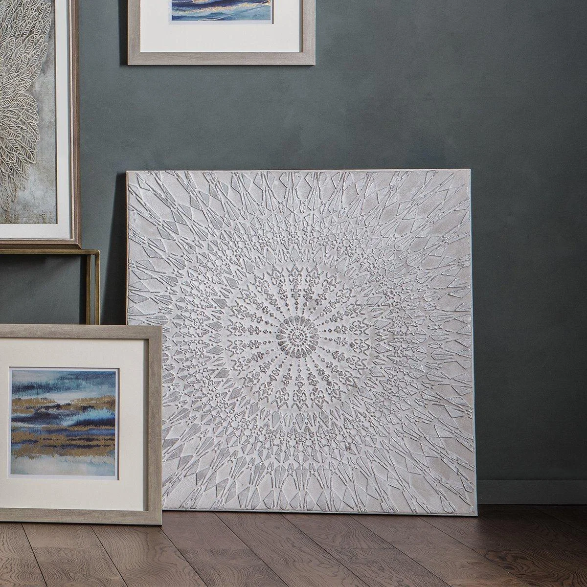 Gallery Direct Roshani White Textured Art Canvas