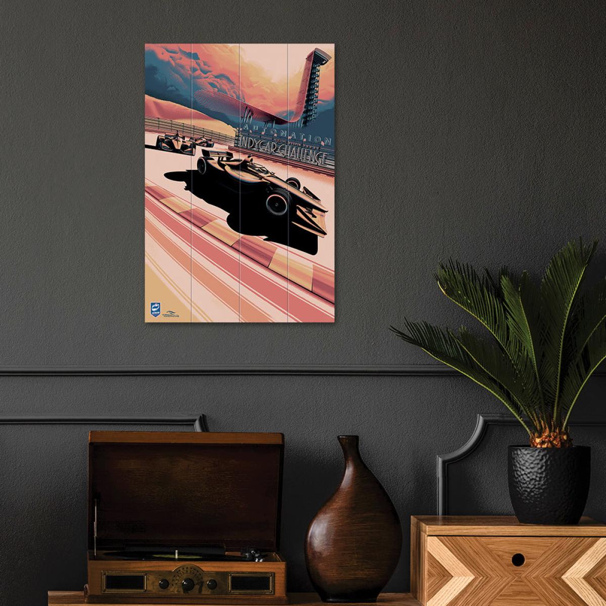 The Art Group Zoom F1 (Indycar Challenge 2020) Wood Print- 40x59cm – image 2